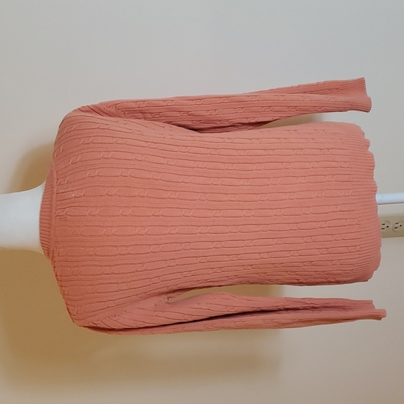 Van Heusen peach long sleeve v-neck sweater - Picture 6 of 8